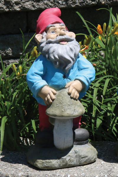 Lazy Daze Gnome Mushroom Statue Cement Statuary Art Yard